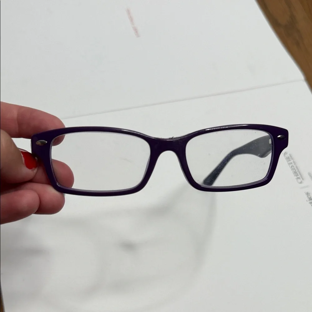 Ray Ban Purple Rectangular Eyeglasses - Picture 9 of 9